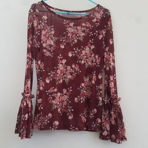 Maroon Floral Shirt